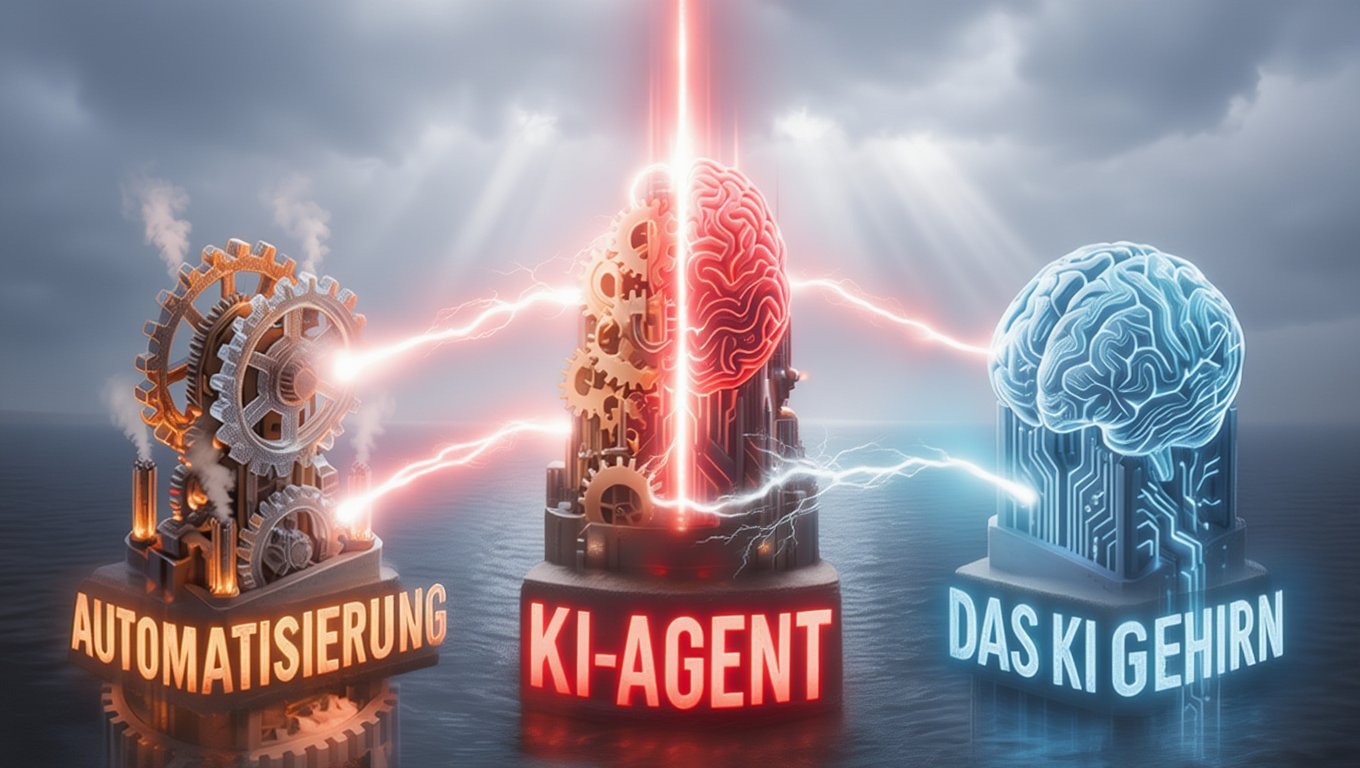 NovaCraft AI – Automatisierung, KI-Agent und KI-Gehirn Türme mit Blitzen
